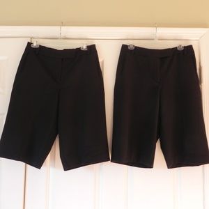 2 pr Womens Worthington Black Shorts Sz 12 EUC